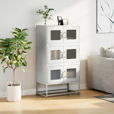 Highboard Valkoinen 68x39x123 cm Teräs