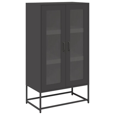 Highboard Musta 68x39x123 cm Teräs