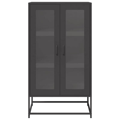 Highboard Musta 68x39x123 cm Teräs