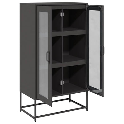 Highboard Musta 68x39x123 cm Teräs