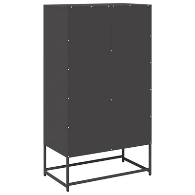 Highboard Musta 68x39x123 cm Teräs