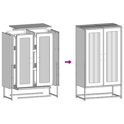 Highboard Pinkki 68x39x123 cm Teräs