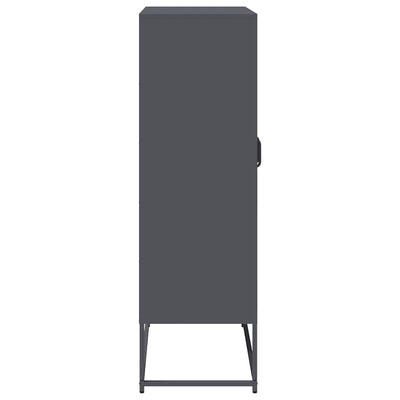 Highboard Antrasiitti 68x39x123 cm terästä