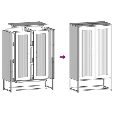 Highboard Antrasiitti 68x39x123 cm terästä