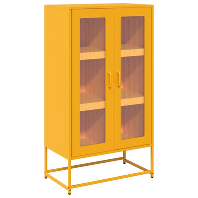 Highboard Sinapinkeltainen 68x39x123 cm Teräs