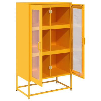Highboard Sinapinkeltainen 68x39x123 cm Teräs
