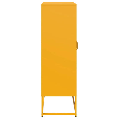 Highboard Sinapinkeltainen 68x39x123 cm Teräs