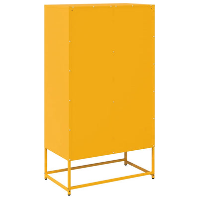 Highboard Sinapinkeltainen 68x39x123 cm Teräs