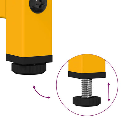 Highboard Sinapinkeltainen 68x39x123 cm Teräs