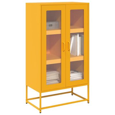 Highboard Sinapinkeltainen 68x39x123 cm Teräs