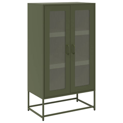 Highboard Oliivinvihreä 68x39x123 cm Teräs