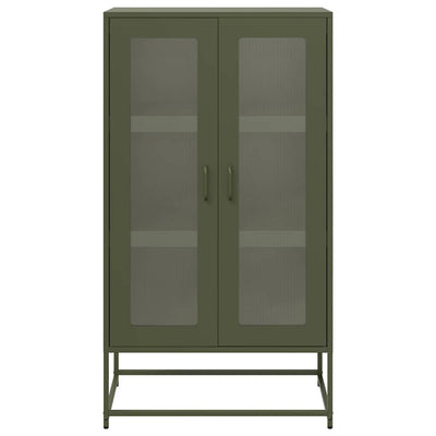Highboard Oliivinvihreä 68x39x123 cm Teräs