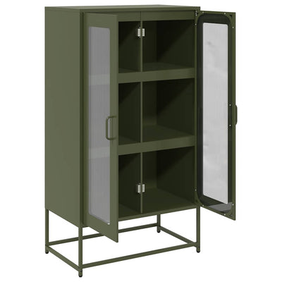 Highboard Oliivinvihreä 68x39x123 cm Teräs