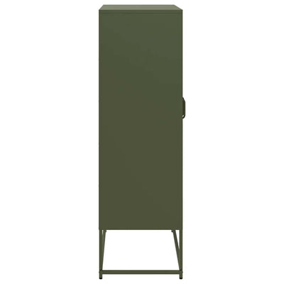 Highboard Oliivinvihreä 68x39x123 cm Teräs