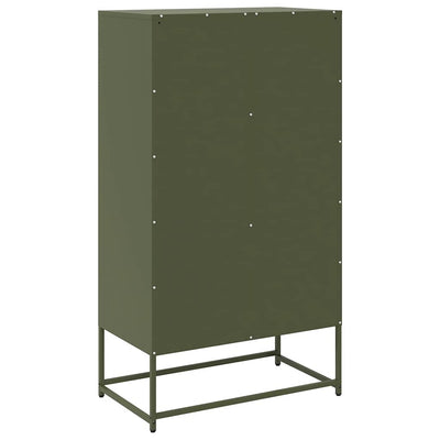 Highboard Oliivinvihreä 68x39x123 cm Teräs