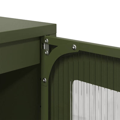 Highboard Oliivinvihreä 68x39x123 cm Teräs
