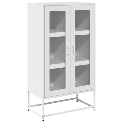 Highboard Valkoinen 68x39x123 cm Teräs