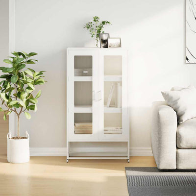 Highboard Valkoinen 68x39x123 cm Teräs