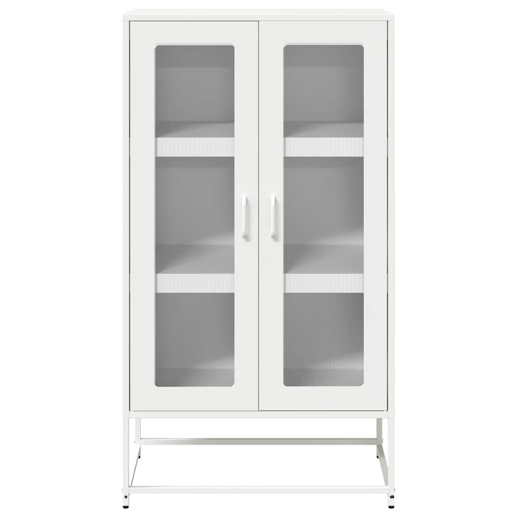Valkoinen highboard Socrati 68x39x123cm (teräs)