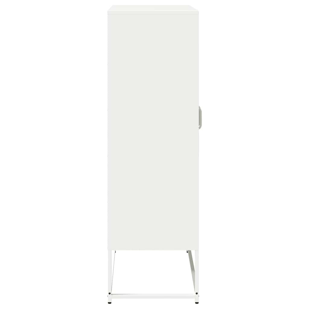 Valkoinen highboard Socrati 68x39x123cm (teräs)