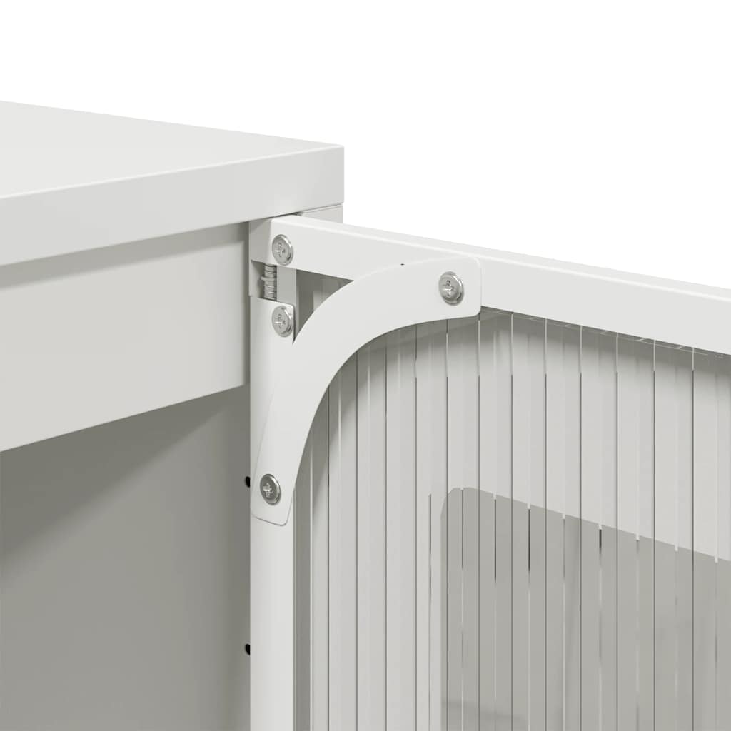 Valkoinen highboard Socrati 68x39x123cm (teräs)