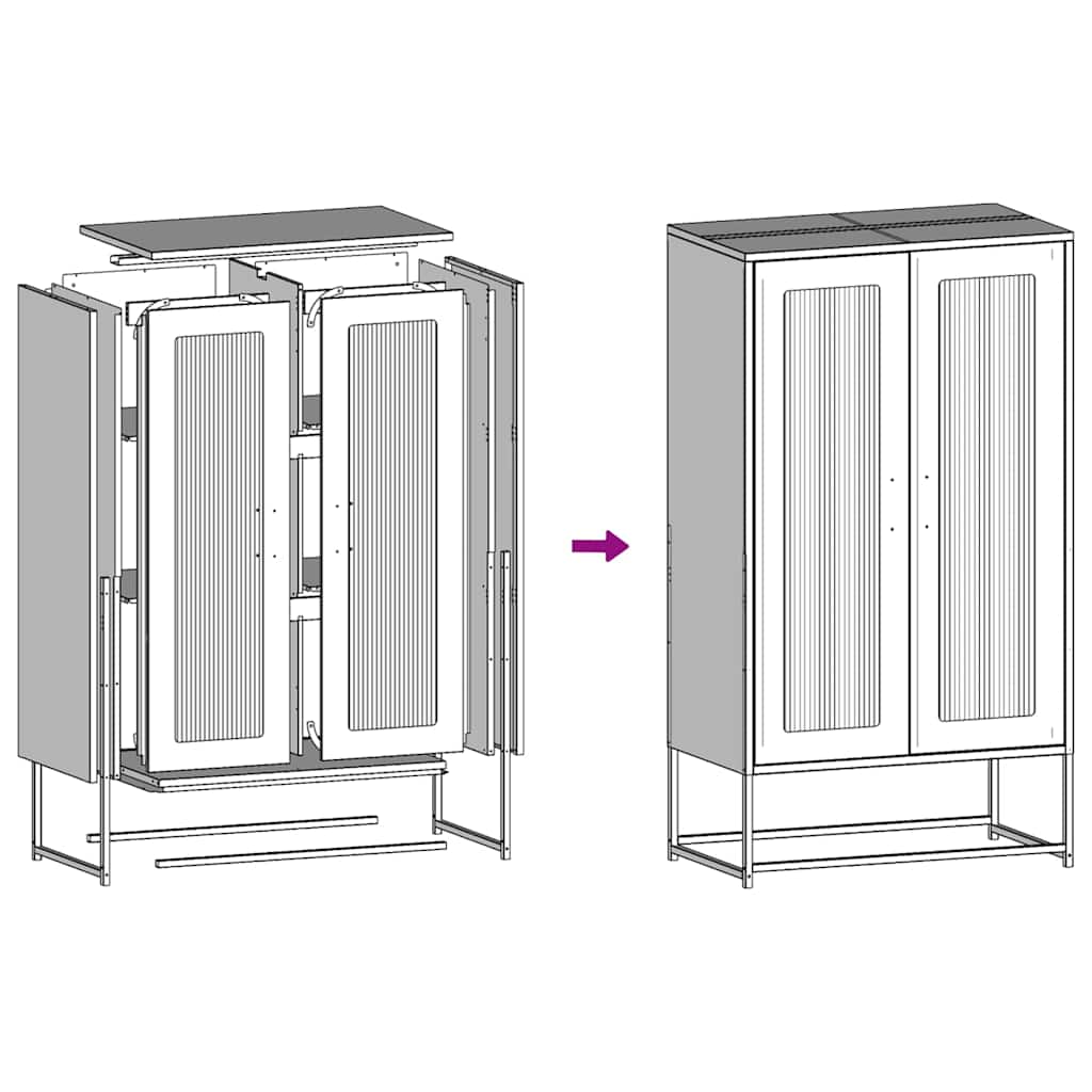 Valkoinen highboard Socrati 68x39x123cm (teräs)