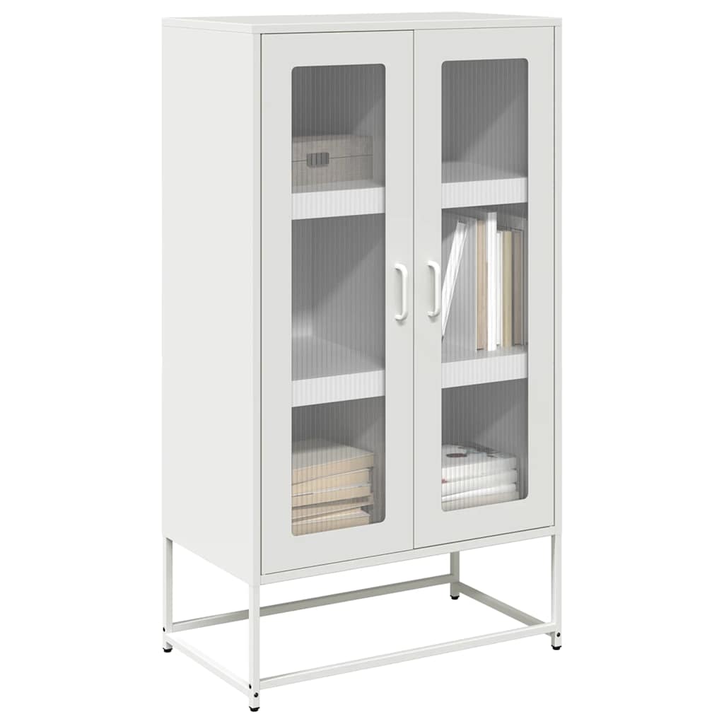 Valkoinen highboard Socrati 68x39x123cm (teräs)
