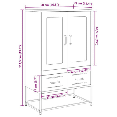 Pinkki kaappi Chong 68x39x111,5cm (teräs)