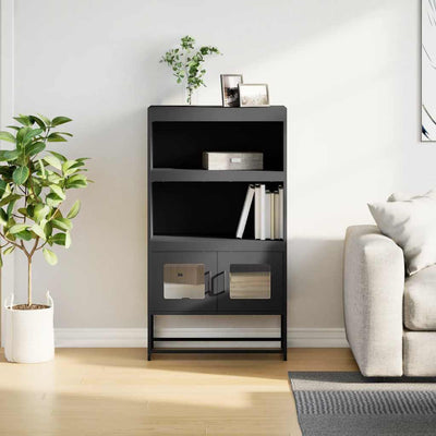 Highboard Musta 68x39x123 cm Teräs