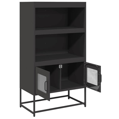 Highboard Musta 68x39x123 cm Teräs