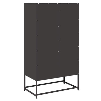 Highboard Musta 68x39x123 cm Teräs