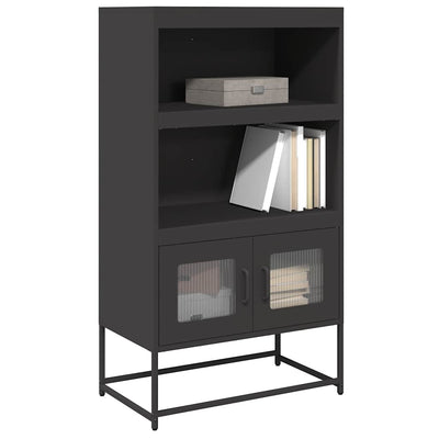 Highboard Musta 68x39x123 cm Teräs