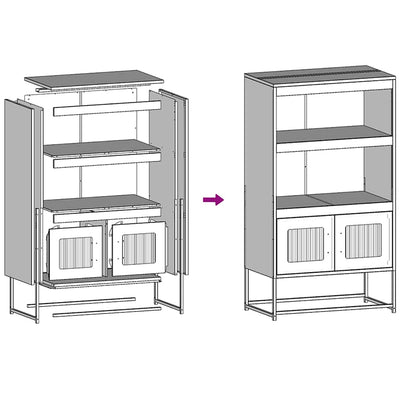 Highboard Antrasiitti 68x39x123 cm terästä
