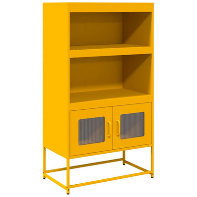 Highboard Sinapinkeltainen 68x39x123 cm Teräs