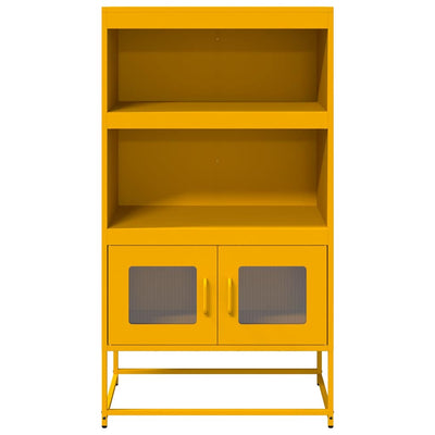 Highboard Sinapinkeltainen 68x39x123 cm Teräs