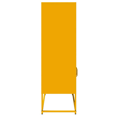 Highboard Sinapinkeltainen 68x39x123 cm Teräs