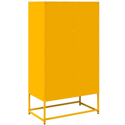 Highboard Sinapinkeltainen 68x39x123 cm Teräs