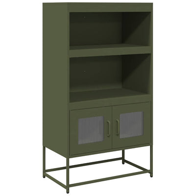 Highboard Oliivinvihreä 68x39x123 cm Teräs