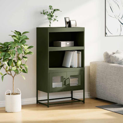 Highboard Oliivinvihreä 68x39x123 cm Teräs