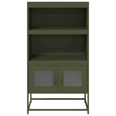 Highboard Oliivinvihreä 68x39x123 cm Teräs