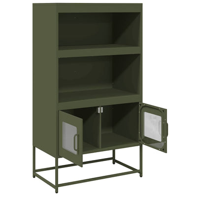Highboard Oliivinvihreä 68x39x123 cm Teräs