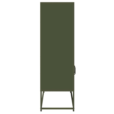 Highboard Oliivinvihreä 68x39x123 cm Teräs