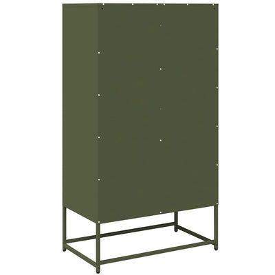 Highboard Oliivinvihreä 68x39x123 cm Teräs