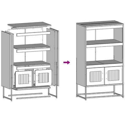 Highboard Oliivinvihreä 68x39x123 cm Teräs