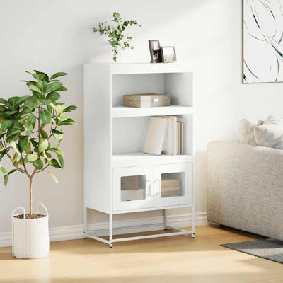 Highboard Valkoinen 68x39x123 cm Teräs