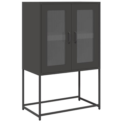 Highboard Musta 68x39x107 cm Teräs