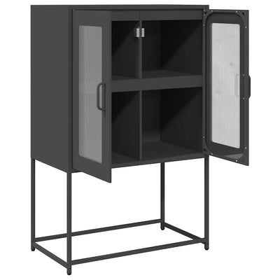 Highboard Musta 68x39x107 cm Teräs