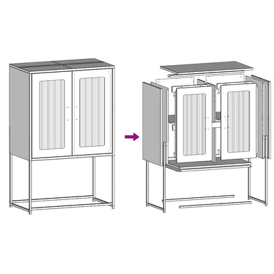 Highboard Musta 68x39x107 cm Teräs