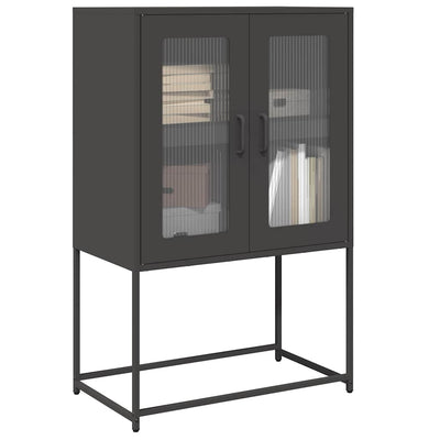 Highboard Musta 68x39x107 cm Teräs
