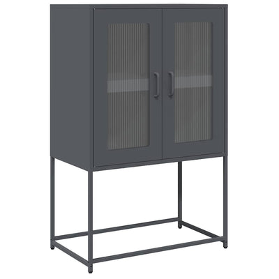 Highboard Antrasiitti 68x39x107 cm terästä